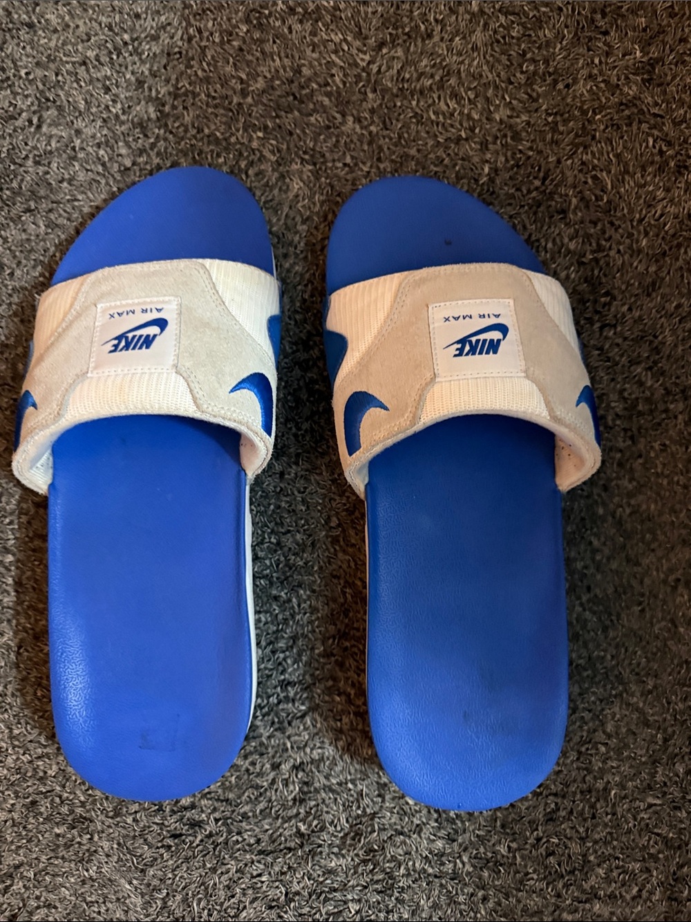 Nike Blue and Cream Air Max Slide Sandals